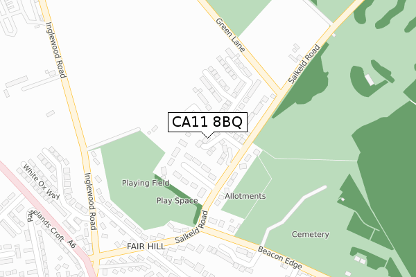 CA11 8BQ map - large scale - OS Open Zoomstack (Ordnance Survey)