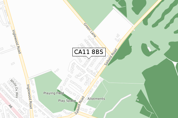 CA11 8BS map - large scale - OS Open Zoomstack (Ordnance Survey)