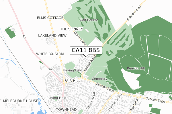 CA11 8BS map - small scale - OS Open Zoomstack (Ordnance Survey)