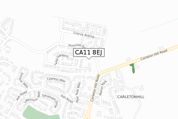 CA11 8EJ map - large scale - OS Open Zoomstack (Ordnance Survey)