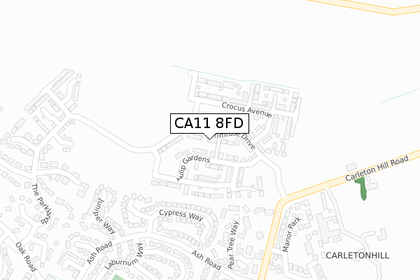 CA11 8FD map - large scale - OS Open Zoomstack (Ordnance Survey)