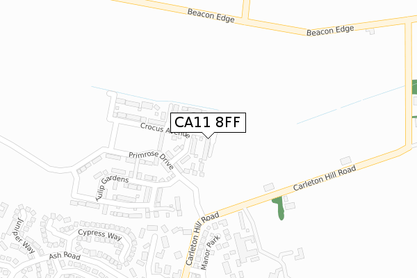 CA11 8FF map - large scale - OS Open Zoomstack (Ordnance Survey)