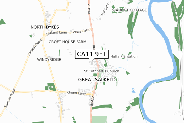 CA11 9FT map - small scale - OS Open Zoomstack (Ordnance Survey)