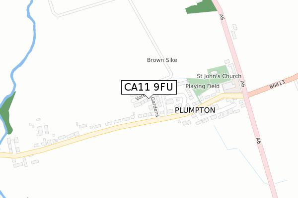 CA11 9FU map - large scale - OS Open Zoomstack (Ordnance Survey)