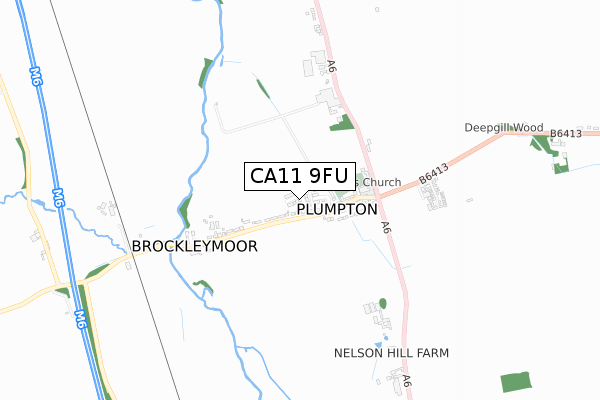 CA11 9FU map - small scale - OS Open Zoomstack (Ordnance Survey)