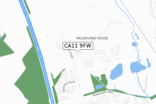 CA11 9FW map - large scale - OS Open Zoomstack (Ordnance Survey)