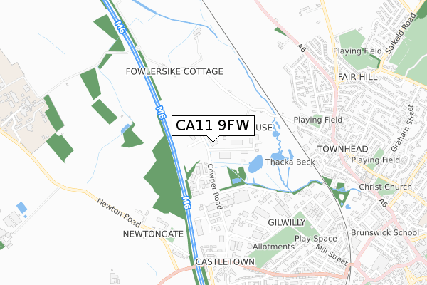 CA11 9FW map - small scale - OS Open Zoomstack (Ordnance Survey)