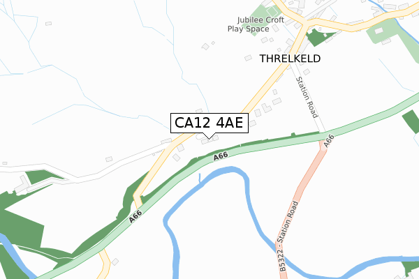 CA12 4AE map - large scale - OS Open Zoomstack (Ordnance Survey)