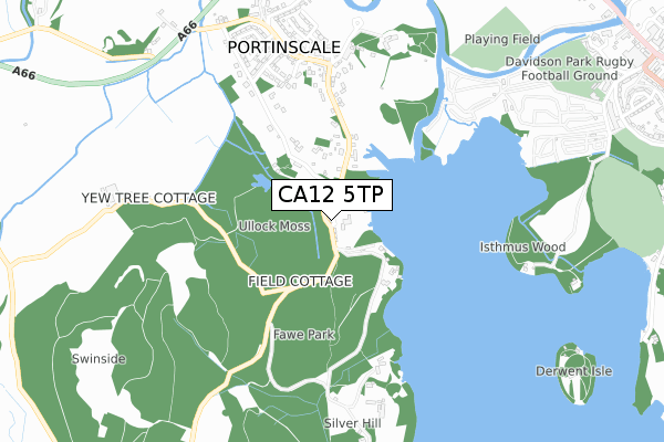 CA12 5TP map - small scale - OS Open Zoomstack (Ordnance Survey)