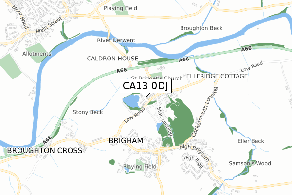 CA13 0DJ map - small scale - OS Open Zoomstack (Ordnance Survey)