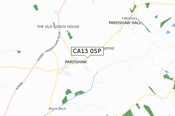 CA13 0SP map - small scale - OS Open Zoomstack (Ordnance Survey)