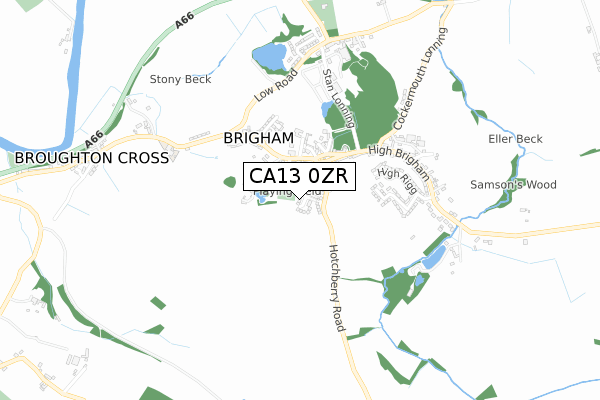 CA13 0ZR map - small scale - OS Open Zoomstack (Ordnance Survey)