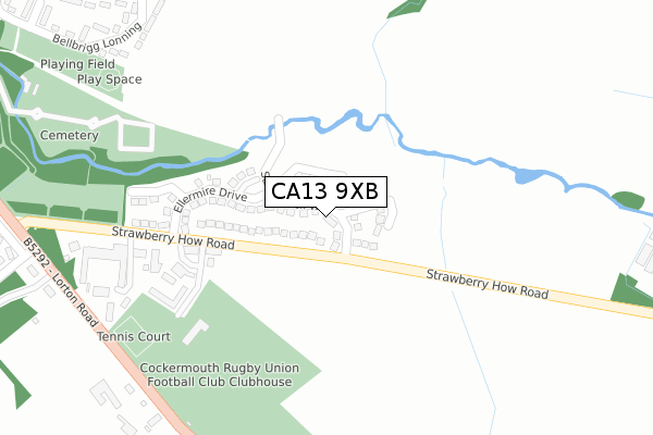 CA13 9XB map - large scale - OS Open Zoomstack (Ordnance Survey)