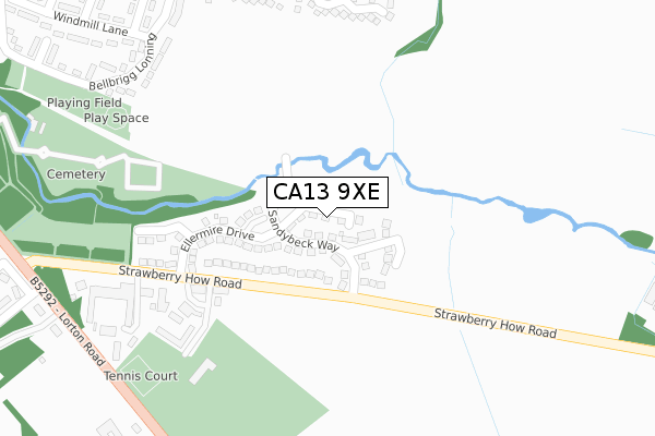CA13 9XE map - large scale - OS Open Zoomstack (Ordnance Survey)