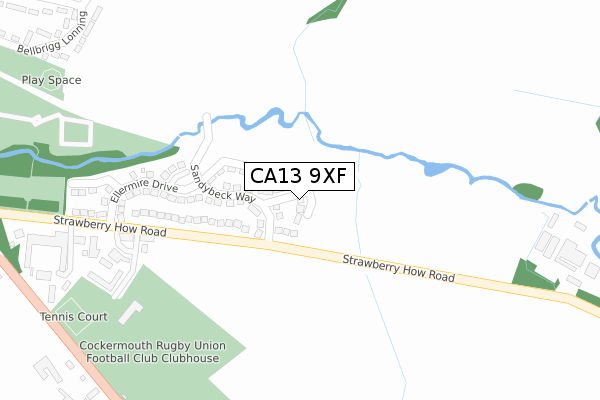 CA13 9XF map - large scale - OS Open Zoomstack (Ordnance Survey)