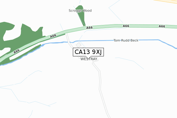 CA13 9XJ map - large scale - OS Open Zoomstack (Ordnance Survey)