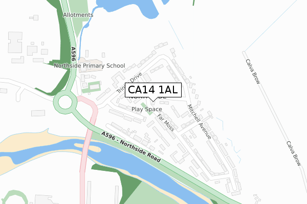 CA14 1AL map - large scale - OS Open Zoomstack (Ordnance Survey)