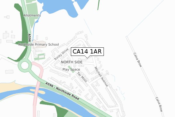 CA14 1AR map - large scale - OS Open Zoomstack (Ordnance Survey)