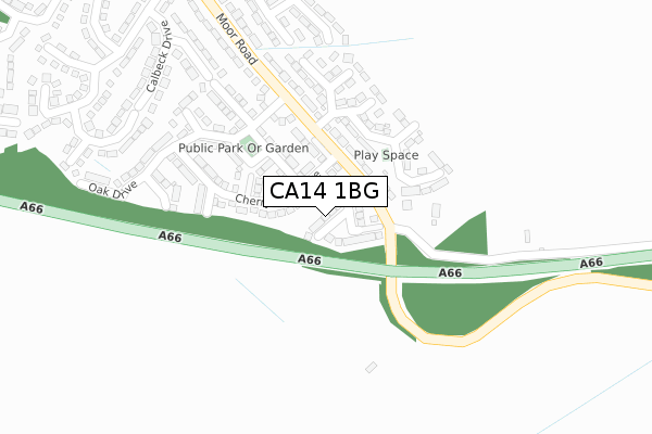 CA14 1BG map - large scale - OS Open Zoomstack (Ordnance Survey)