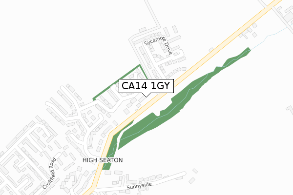 CA14 1GY map - large scale - OS Open Zoomstack (Ordnance Survey)