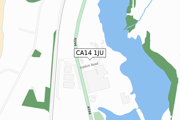 CA14 1JU map - large scale - OS Open Zoomstack (Ordnance Survey)