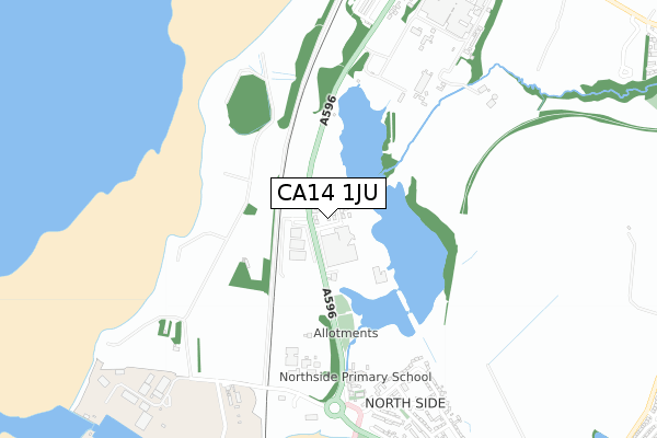 CA14 1JU map - small scale - OS Open Zoomstack (Ordnance Survey)