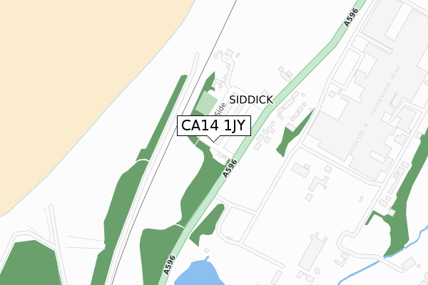 CA14 1JY map - large scale - OS Open Zoomstack (Ordnance Survey)