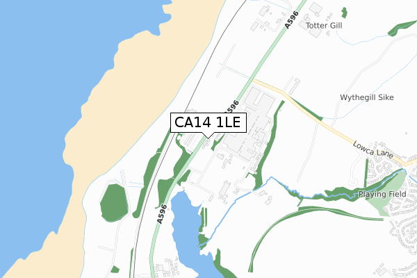 CA14 1LE map - small scale - OS Open Zoomstack (Ordnance Survey)