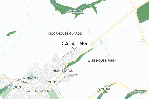 CA14 1NG map - small scale - OS Open Zoomstack (Ordnance Survey)