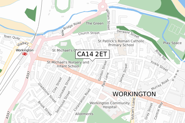 CA14 2ET map - large scale - OS Open Zoomstack (Ordnance Survey)