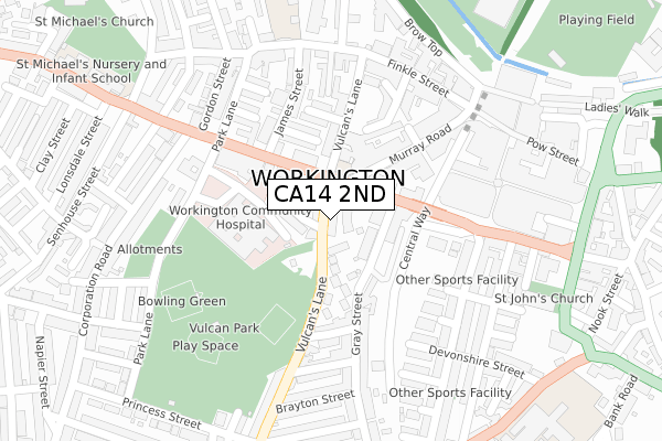 CA14 2ND map - large scale - OS Open Zoomstack (Ordnance Survey)