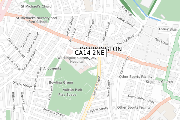 CA14 2NE map - large scale - OS Open Zoomstack (Ordnance Survey)