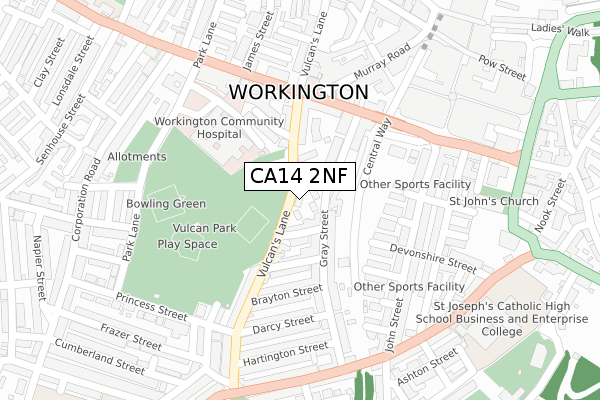 CA14 2NF map - large scale - OS Open Zoomstack (Ordnance Survey)