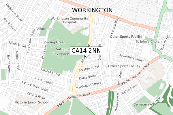 CA14 2NN map - large scale - OS Open Zoomstack (Ordnance Survey)