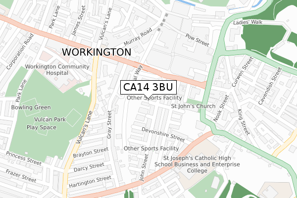 CA14 3BU map - large scale - OS Open Zoomstack (Ordnance Survey)