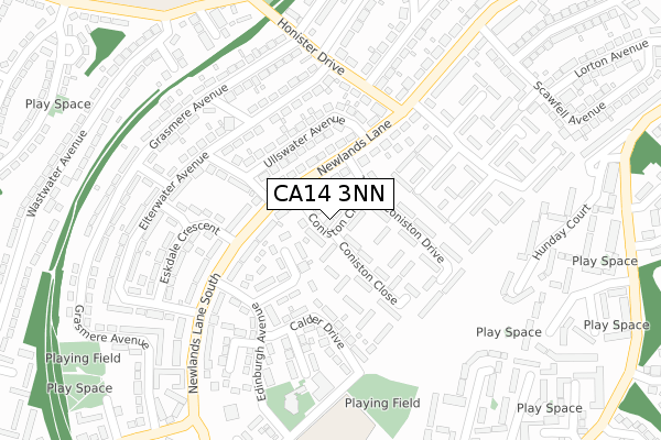 CA14 3NN map - large scale - OS Open Zoomstack (Ordnance Survey)