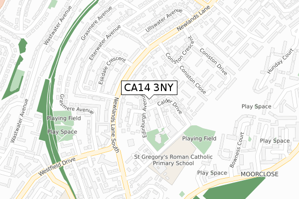 CA14 3NY map - large scale - OS Open Zoomstack (Ordnance Survey)