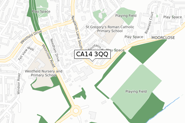 CA14 3QQ map - large scale - OS Open Zoomstack (Ordnance Survey)