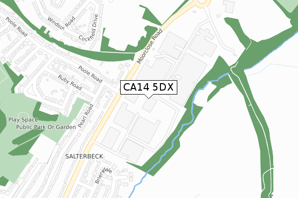 CA14 5DX map - large scale - OS Open Zoomstack (Ordnance Survey)