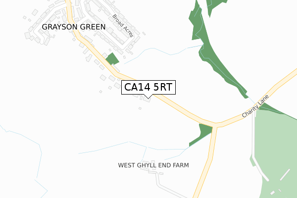 CA14 5RT map - large scale - OS Open Zoomstack (Ordnance Survey)