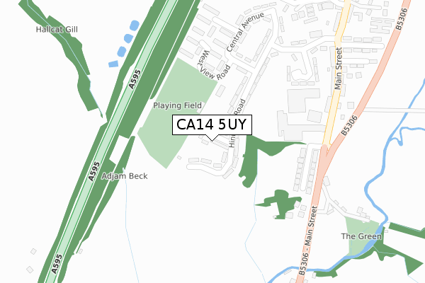 CA14 5UY map - large scale - OS Open Zoomstack (Ordnance Survey)