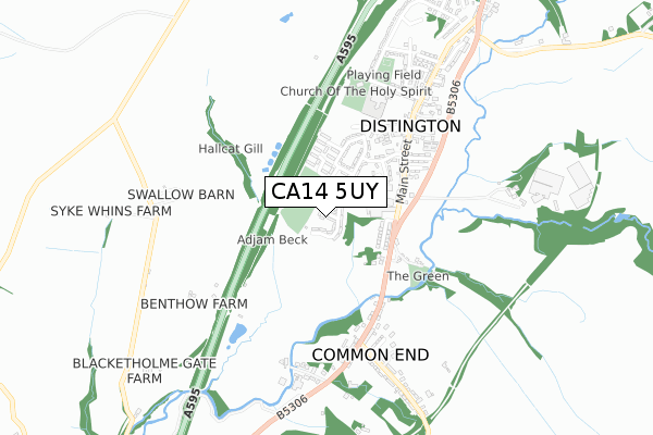 CA14 5UY map - small scale - OS Open Zoomstack (Ordnance Survey)