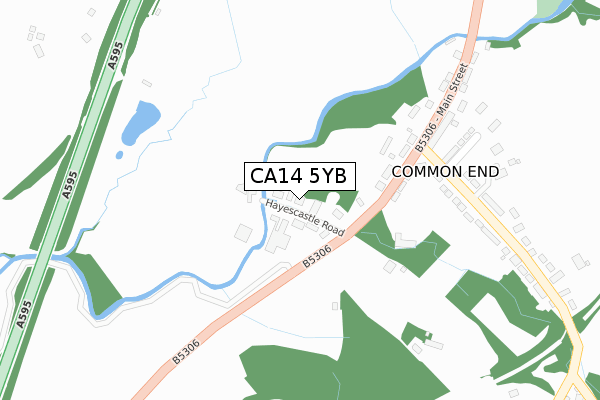 CA14 5YB map - large scale - OS Open Zoomstack (Ordnance Survey)