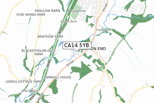 CA14 5YB map - small scale - OS Open Zoomstack (Ordnance Survey)