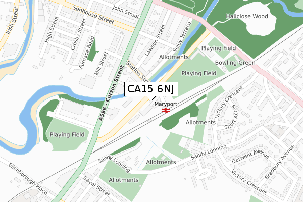 CA15 6NJ map - large scale - OS Open Zoomstack (Ordnance Survey)