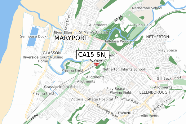 CA15 6NJ map - small scale - OS Open Zoomstack (Ordnance Survey)