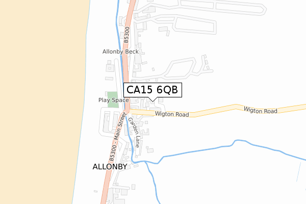 CA15 6QB map - large scale - OS Open Zoomstack (Ordnance Survey)