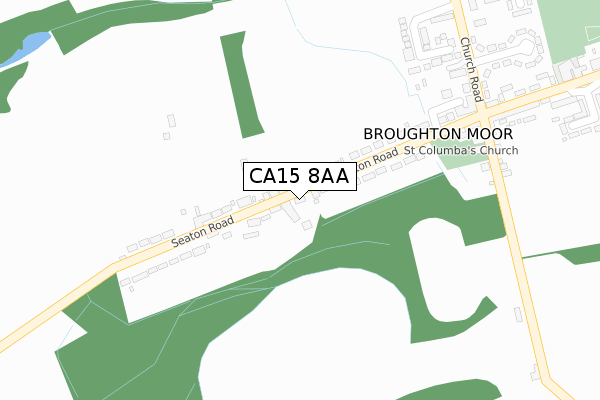 CA15 8AA map - large scale - OS Open Zoomstack (Ordnance Survey)