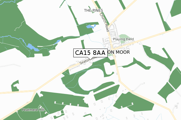 CA15 8AA map - small scale - OS Open Zoomstack (Ordnance Survey)