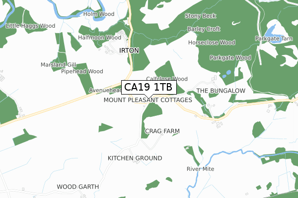 CA19 1TB map - small scale - OS Open Zoomstack (Ordnance Survey)